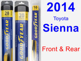 Front & Rear Wiper Blade Pack for 2014 Toyota Sienna - Assurance