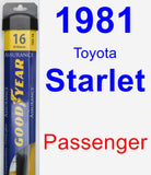 Passenger Wiper Blade for 1981 Toyota Starlet - Assurance