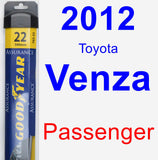 Passenger Wiper Blade for 2012 Toyota Venza - Assurance