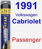 Passenger Wiper Blade for 1991 Volkswagen Cabriolet - Assurance