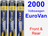 Front & Rear Wiper Blade Pack for 2000 Volkswagen EuroVan - Assurance