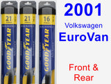 Front & Rear Wiper Blade Pack for 2001 Volkswagen EuroVan - Assurance