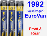 Front & Rear Wiper Blade Pack for 1992 Volkswagen EuroVan - Assurance