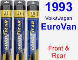 Front & Rear Wiper Blade Pack for 1993 Volkswagen EuroVan - Assurance