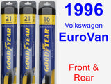 Front & Rear Wiper Blade Pack for 1996 Volkswagen EuroVan - Assurance