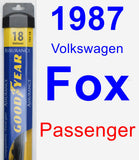 Passenger Wiper Blade for 1987 Volkswagen Fox - Assurance