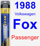 Passenger Wiper Blade for 1988 Volkswagen Fox - Assurance