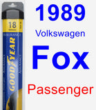 Passenger Wiper Blade for 1989 Volkswagen Fox - Assurance