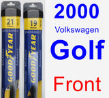 Front Wiper Blade Pack for 2000 Volkswagen Golf - Assurance