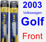 Front Wiper Blade Pack for 2003 Volkswagen Golf - Assurance