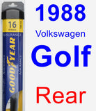 Rear Wiper Blade for 1988 Volkswagen Golf - Assurance