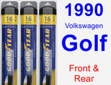 Front & Rear Wiper Blade Pack for 1990 Volkswagen Golf - Assurance