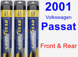 Front & Rear Wiper Blade Pack for 2001 Volkswagen Passat - Assurance