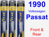 Front & Rear Wiper Blade Pack for 1990 Volkswagen Passat - Assurance