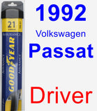 Driver Wiper Blade for 1992 Volkswagen Passat - Assurance
