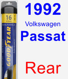 Rear Wiper Blade for 1992 Volkswagen Passat - Assurance
