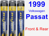 Front & Rear Wiper Blade Pack for 1999 Volkswagen Passat - Assurance