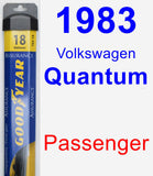 Passenger Wiper Blade for 1983 Volkswagen Quantum - Assurance