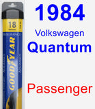 Passenger Wiper Blade for 1984 Volkswagen Quantum - Assurance