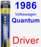 Driver Wiper Blade for 1986 Volkswagen Quantum - Assurance