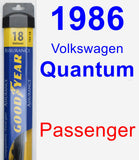 Passenger Wiper Blade for 1986 Volkswagen Quantum - Assurance