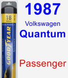 Passenger Wiper Blade for 1987 Volkswagen Quantum - Assurance