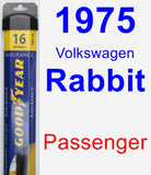 Passenger Wiper Blade for 1975 Volkswagen Rabbit - Assurance