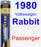 Passenger Wiper Blade for 1980 Volkswagen Rabbit - Assurance