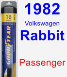 Passenger Wiper Blade for 1982 Volkswagen Rabbit - Assurance