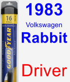 Driver Wiper Blade for 1983 Volkswagen Rabbit - Assurance