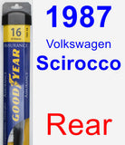 Rear Wiper Blade for 1987 Volkswagen Scirocco - Assurance