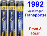 Front & Rear Wiper Blade Pack for 1992 Volkswagen Transporter - Assurance