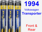Front & Rear Wiper Blade Pack for 1994 Volkswagen Transporter - Assurance