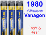 Front & Rear Wiper Blade Pack for 1980 Volkswagen Vanagon - Assurance