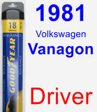 Driver Wiper Blade for 1981 Volkswagen Vanagon - Assurance