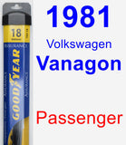 Passenger Wiper Blade for 1981 Volkswagen Vanagon - Assurance