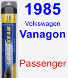 Passenger Wiper Blade for 1985 Volkswagen Vanagon - Assurance