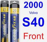 Front Wiper Blade Pack for 2000 Volvo S40 - Assurance