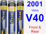 Front & Rear Wiper Blade Pack for 2001 Volvo V40 - Assurance