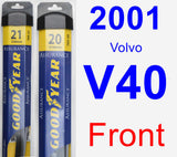 Front Wiper Blade Pack for 2001 Volvo V40 - Assurance