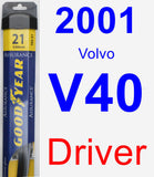 Driver Wiper Blade for 2001 Volvo V40 - Assurance