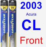 Front Wiper Blade Pack for 2003 Acura CL - Hybrid
