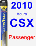 Passenger Wiper Blade for 2010 Acura CSX - Hybrid