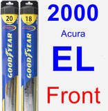 Front Wiper Blade Pack for 2000 Acura EL - Hybrid