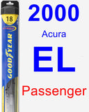 Passenger Wiper Blade for 2000 Acura EL - Hybrid