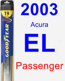 Passenger Wiper Blade for 2003 Acura EL - Hybrid