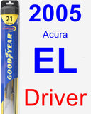 Driver Wiper Blade for 2005 Acura EL - Hybrid