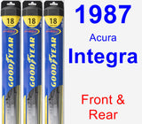 Front & Rear Wiper Blade Pack for 1987 Acura Integra - Hybrid