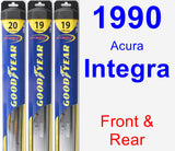 Front & Rear Wiper Blade Pack for 1990 Acura Integra - Hybrid