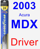 Driver Wiper Blade for 2003 Acura MDX - Hybrid